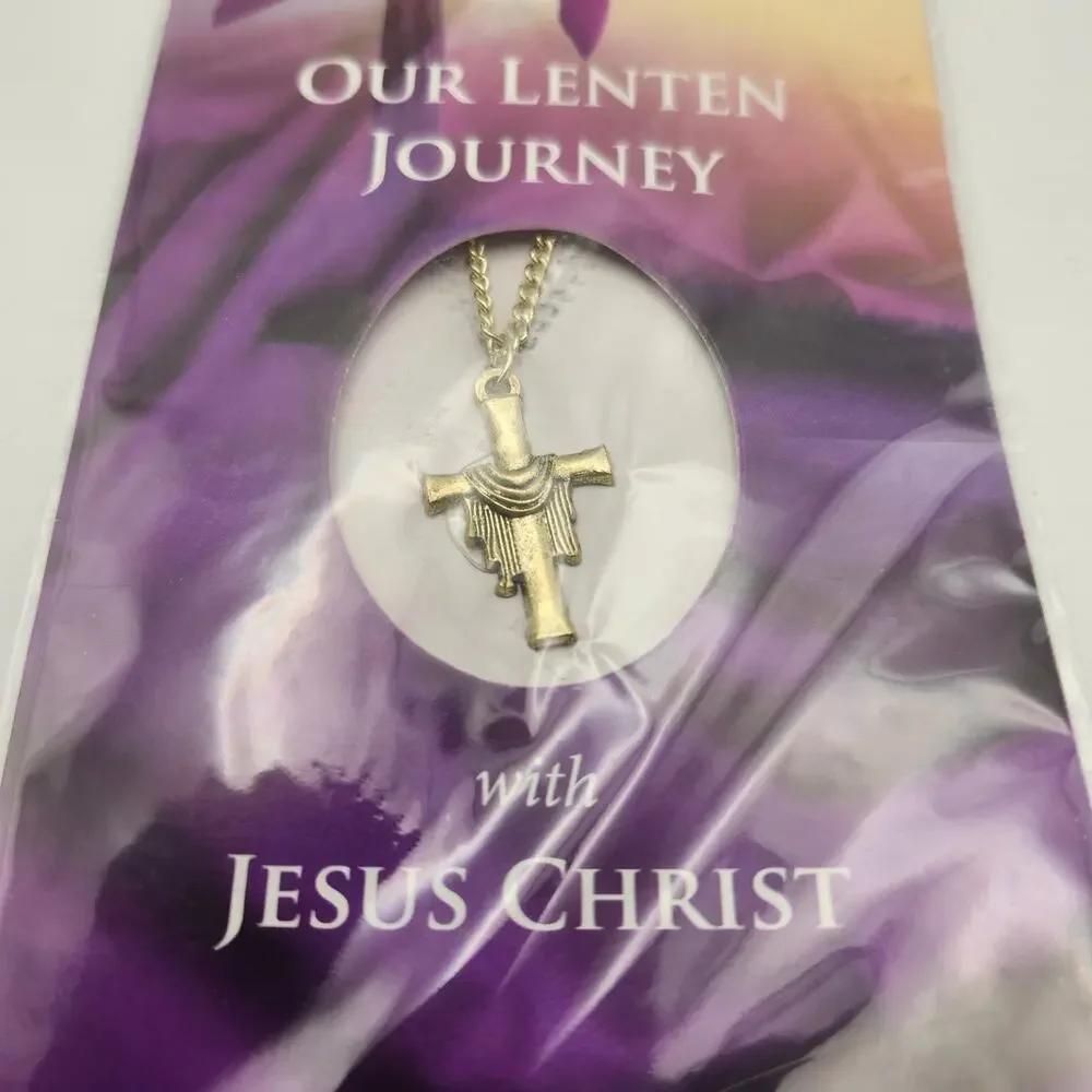 St Jude Shrine Our Lenten Journey Jesus Christ Cross Necklace Prayer Card Sealed